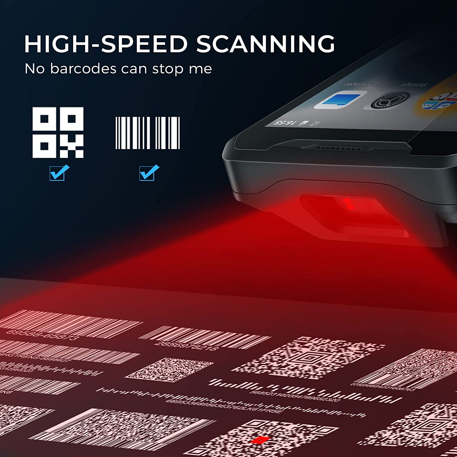 Barcode Scanner Wireless - Android 9 4G 耐衝撃型ワイヤレスハンドヘルドPDA917 1D 2D