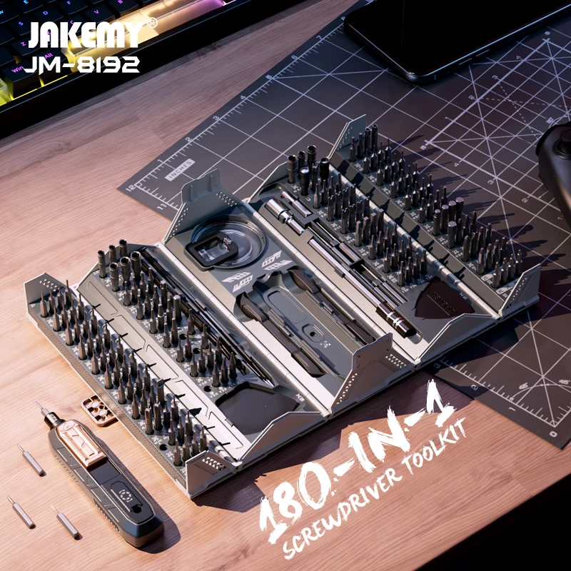 Electronics Repair Gadgets - JAKEMY-JM-8192精密ドライバー、180-in-1、修理、電話、カメラ、ミニエレクトロニクス用の多機能ツールキット