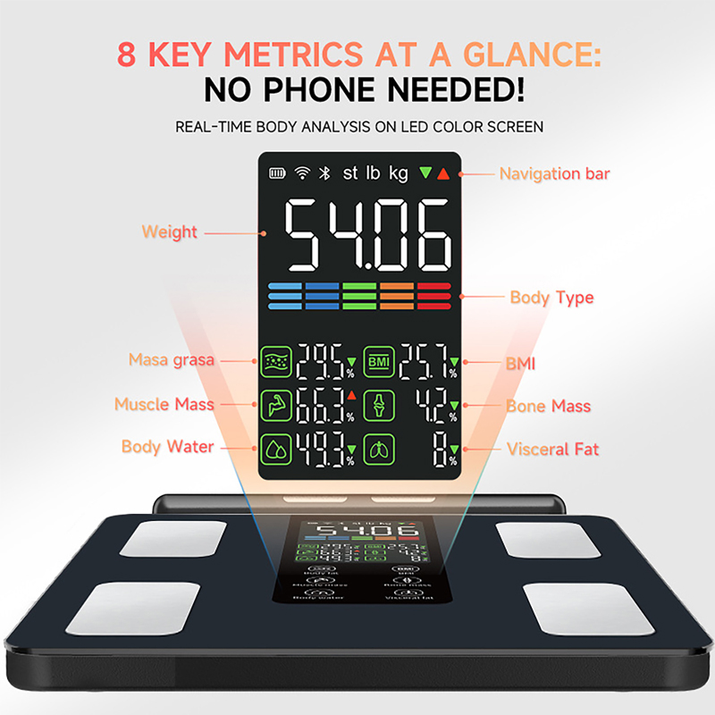 Body Fat Scale Smart - スマート体重計 新型スマート体組成計 スマート生体インピーダンススケール デジタル体脂肪計 減量用体重計