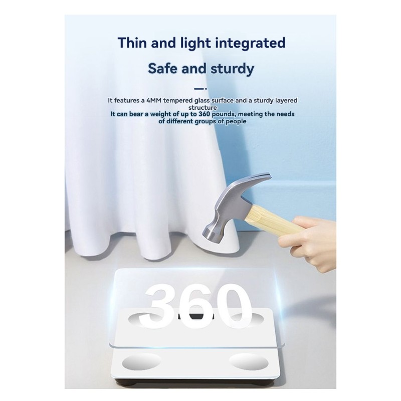 Body Fat Scale Smart - NALFI-スマート体脂肪計 心拍数モニタリング機能付き-USBまたは電池式、複数のカラーオプション