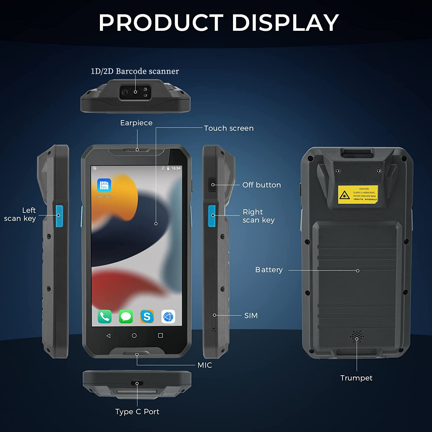 Android 9 4G 耐衝撃型ワイヤレスハンドヘルドPD - Barcode Scanner Wireless のレビューと価格