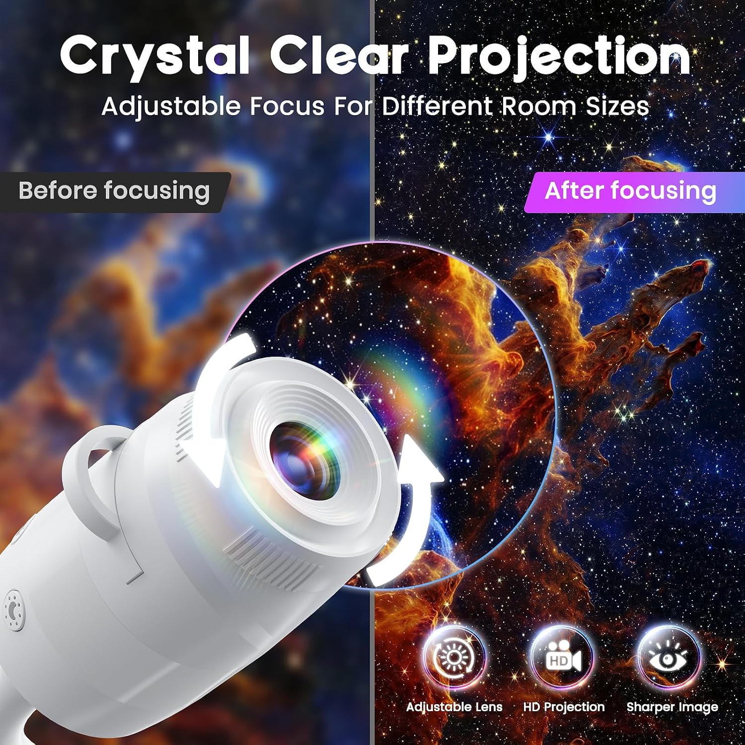ギャラクシープロジェクターナイトライト 2-in-1 USB - Mini Projector Portable のレビューと価格