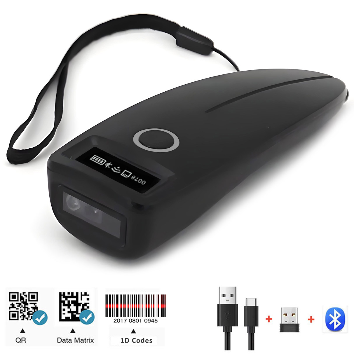 バーコード スキャナ ワイヤレス 1D 2D QR コード  - Barcode Scanner Wireless のレビューと価格