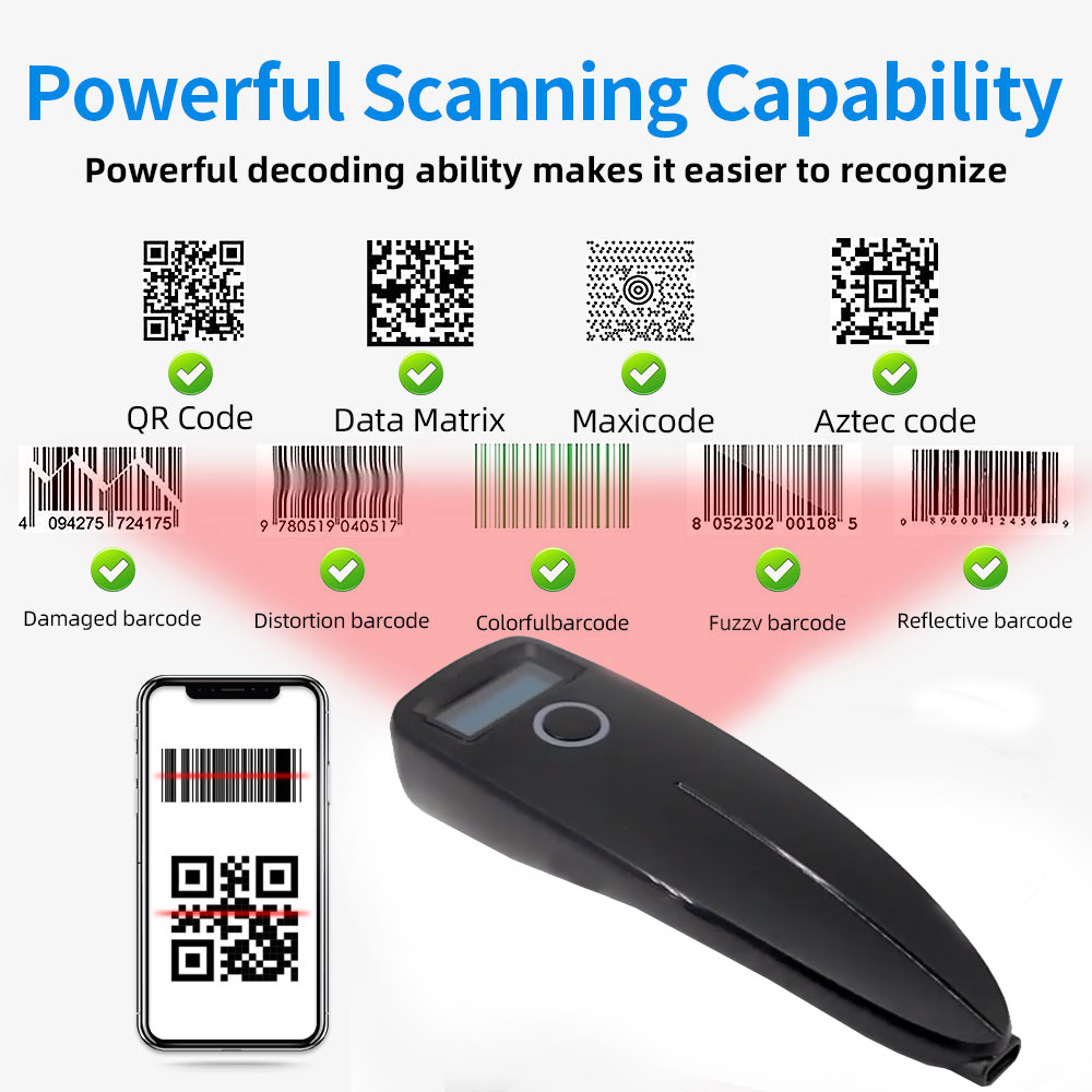 バーコード スキャナ ワイヤレス 1D 2D QR コード  - Barcode Scanner Wireless のレビューと価格