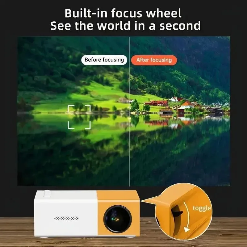 110V-220V対応 ポータブルTVプロジェクター、家庭用 - Mini Projector Portable のレビューと価格