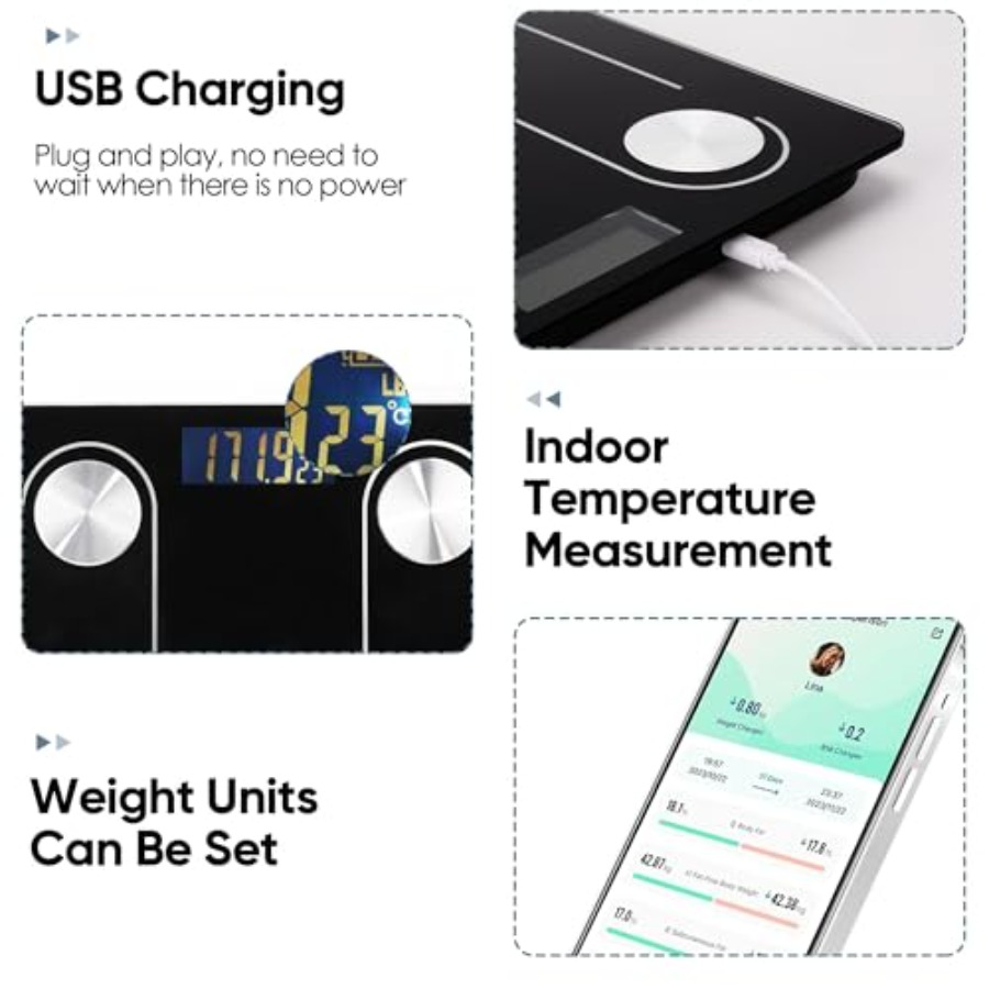 スマートBluetooth体脂肪計デジタル体重計、アプリ対応 - Body Fat Scale Smart のレビューと価格