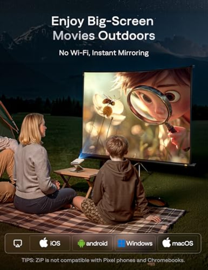 インザム ZIP ゴールド 三つ折りポータブルプロジェクター - Mini Projector Portable のレビューと価格